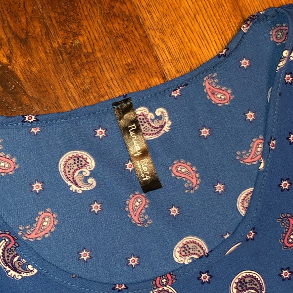 Blue Ruffle Blouse/Top - Picture 2 of 4